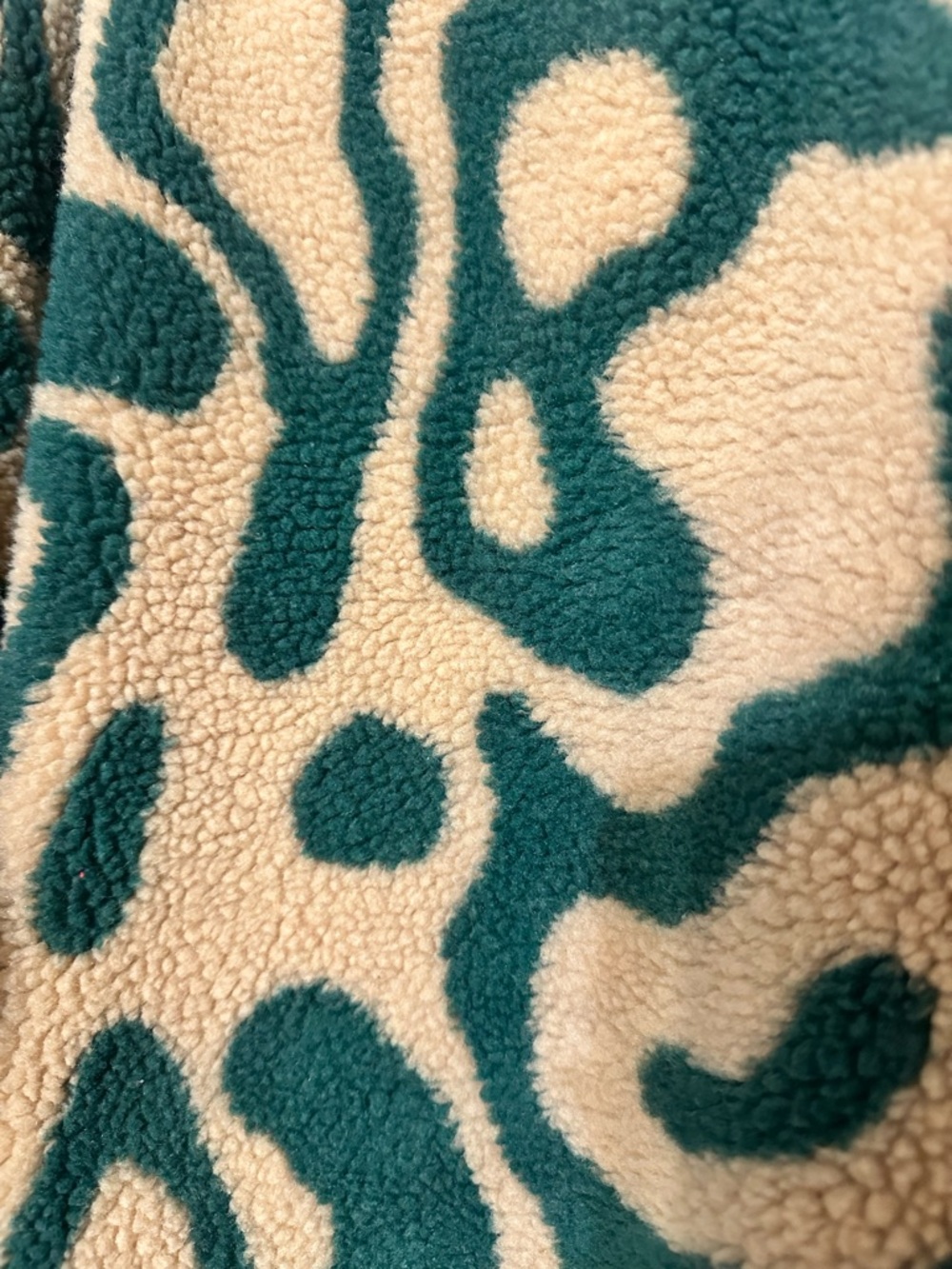 Parks Project Teal & Cream Abstract Sherpa Pullover - Picture 6 of 6